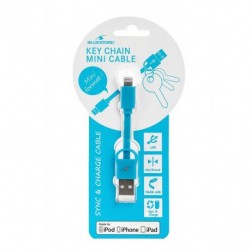 CABLE APPLE USB LIGHTNING MFI-KEYCHAIN 9 cm BLUE