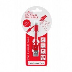 CABLE APPLE USB LIGHTNING MFI-KEYCHAIN 9 cm RED