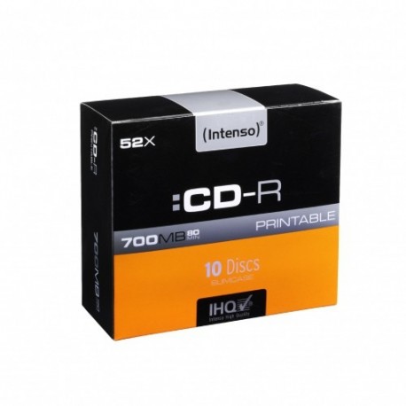 CD-R 700 MB/80 Min, 52x, Printtable, Slim Case 10