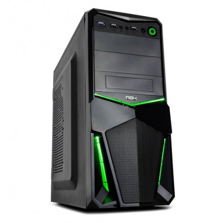 NOX CAJA ATX PAX. SEMITORRE. SIN FUENTE. AUDIO HD. USB 3.0. NEGRO/VERDE (NXPAXG)