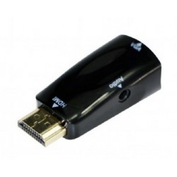 HDMI to VGA and audio adapter,, single port, bK