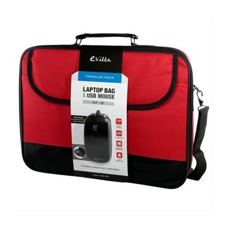 MALETIN ACOLCHADO EVITTA RED 15.4"-16"+RATON