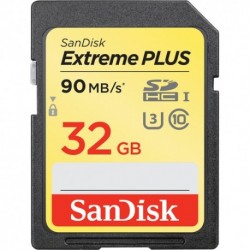SANDISK Extreme Plus SDHC 32GB, 90MB/s V30 UHS-I U3