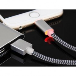 Bluestork SMART-LI-LED 1.2m USB A Lightning Negro, Plata cable USB