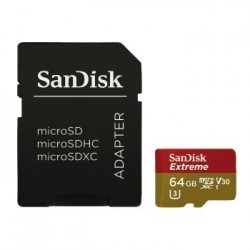 SANDISK EXTREME MICROSDHC 64GB+SD ADAPTER