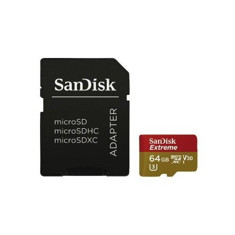 SANDISK EXTREME MICROSDHC 64GB+SD ADAPTER