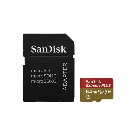 SANDISK EXTREME MICROSDHC 64GB+SD ADAPTER