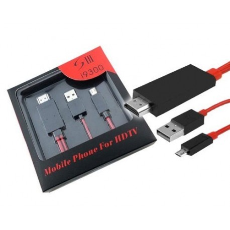 Adaptador 3en1 MHL (11 pines) a HDMI Galaxy S3/S4/S5Note 3..