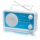 Muse M-05BL Personal Analógica Azul, Color blanco radio