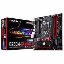 PLACA GIGABYTE B250M-GAMING 3,INTEL,1151 (K),B250,4DDR4,64GB,VGA+DVI+HDMI,GBLAN,6SATA3,6USB3.1,MATX