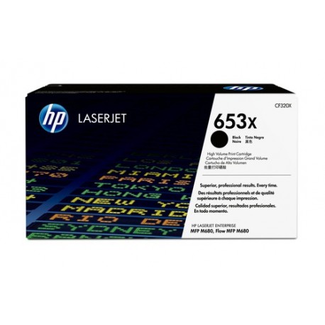 HP Cartucho de tóner original LaserJet 653X de alta capacidad negro