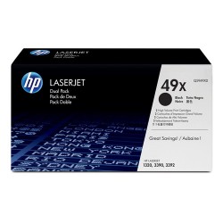 HP Pack de ahorro de 2 cartuchos LaserJet 49X de alta capacidad negro