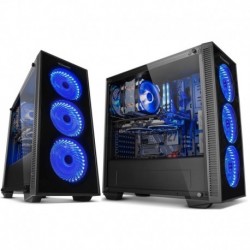 CAJA TORRE/E-ATX NOX HUMMER TGX S/FUENTE USB3.0 NEGRA LED-MULTI CONT.VENTILADORES