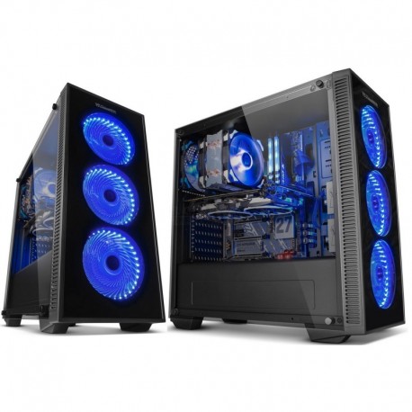CAJA TORRE/E-ATX NOX HUMMER TGX S/FUENTE USB3.0 NEGRA LED-MULTI CONT.VENTILADORES