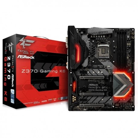 PLACA ASROCK Z370 GAMING K6,INTEL,1151 (C),Z370,4DDR4,64GB,VGA+DVI+HDMI,DUAL GBLAN,8SATA3,11USB3.1