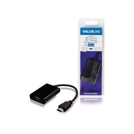 Valueline VLMB34900B02 HDMI VGA + 3.5mm Negro adaptador de cable