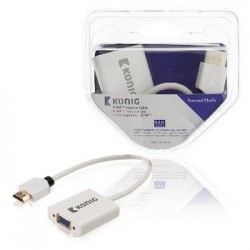 König KNM34900W02 HDMI VGA Color blanco adaptador de cable