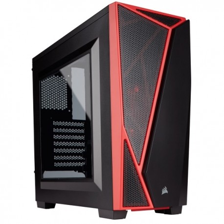 CAJA CORSAIR SEMITORRE CARBIDE SERIES SPEC-04 NEGRA/ROJA LED ROJO 