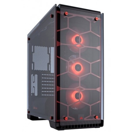 CAJA CORSAIR CRYSTAL 570X RGB ATX MID-TOWER ROJA