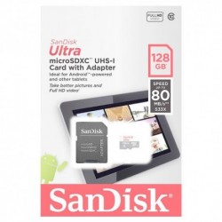 MICRO SD SANDISK ULTRA MICROSDHC128GB + SD ADAPTER