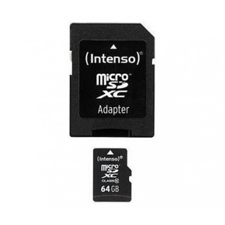Intenso 3413490 Micro SD clase 10 64GB c/adapt+LPI