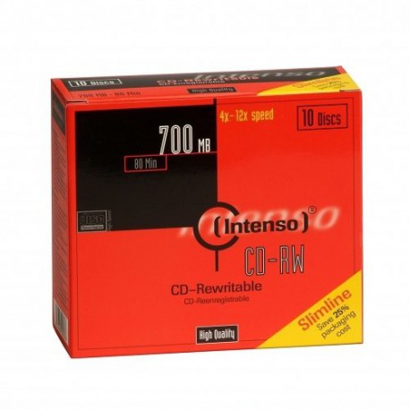 Intenso CD-RW 700MB / 80min, 12x CD-RW 700MB 10pieza(s)