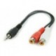 Cable 3.5 mm plug to 2 x RCA sstereo audio  0,2m